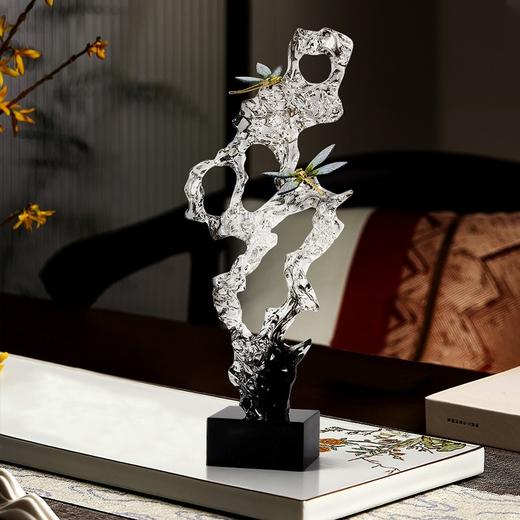 新中式透明太湖石玄关摆件轻奢高档客厅电视柜酒柜办公室软装饰品风生水起办公书房摆件开业礼品 商品图2