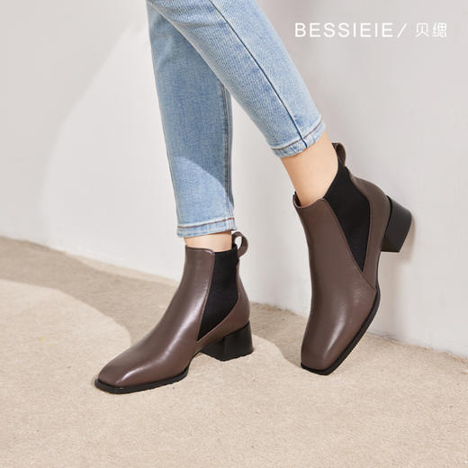 BESSIEIE切尔西一脚蹬靴子 商品图1
