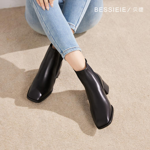 BESSIEIE切尔西一脚蹬靴子 商品图3