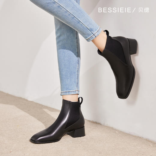BESSIEIE切尔西一脚蹬靴子 商品图2