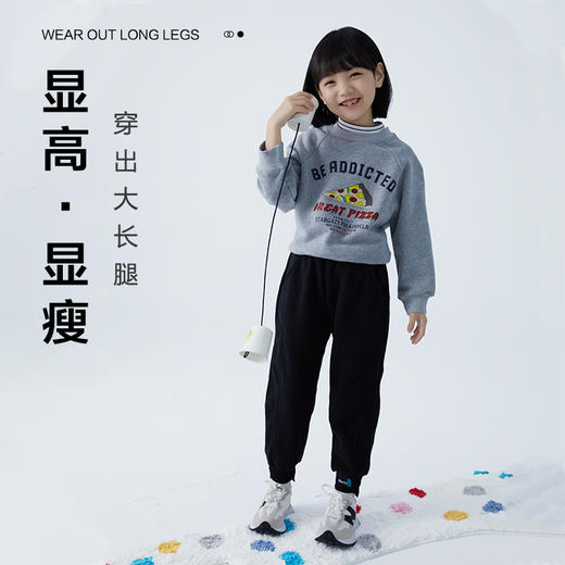 【2025反季抄底清仓】29.9元龙之涵 亲子款罗纹束口摇粒绒休闲裤 秋冬新款  A类标准 抗静电 商品图3