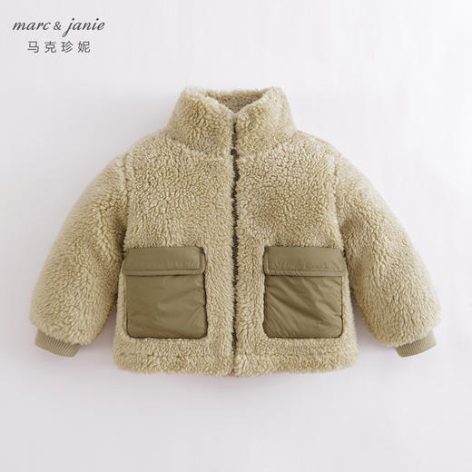 马克珍妮秋冬新款 男女童冰岛毛绣花立领外套 儿童棉服221778 商品图0