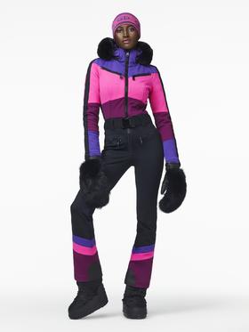 Goldbergh - Pearl Jumpsuit Real Fox Fur - amethyst - 女装 - 连体滑雪服 - 狐毛 - 紫色