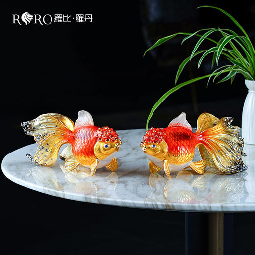 E-LB-R91474单只/91498（91486J）罗比罗丹鸿运当头对鱼摆件 商品图1