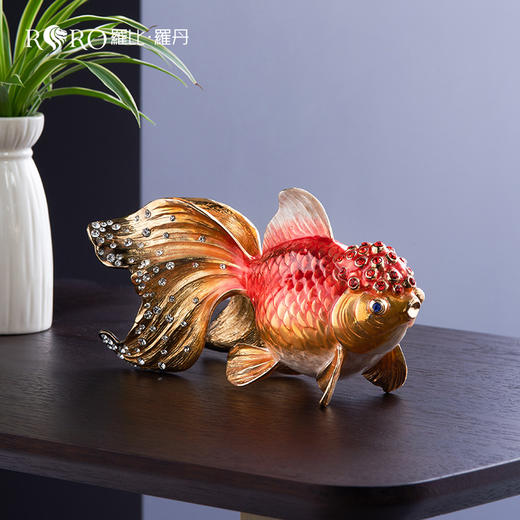 E-LB-R91474单只/91498（91486J）罗比罗丹鸿运当头对鱼摆件 商品图5