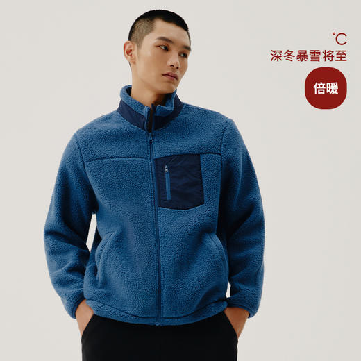 Threegun三枪 【加厚羊羔绒】立领开襟男士休闲外套上衣-82205A011 商品图1
