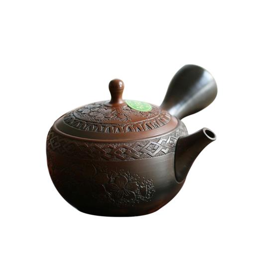 日本进口常滑烧玉龙作窑变丸行樱花纹雕刻急须功夫茶泡茶壶 商品图3