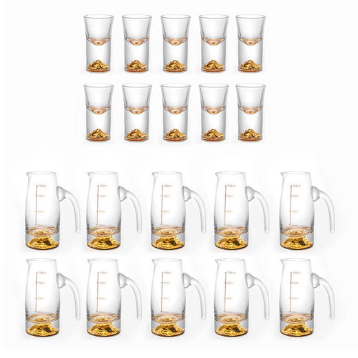 【特惠6折，仅1套，无货退款】罗比罗丹福地流金白酒酒具套装（10杯10壶）乔迁送朋友家居礼品 商品图1