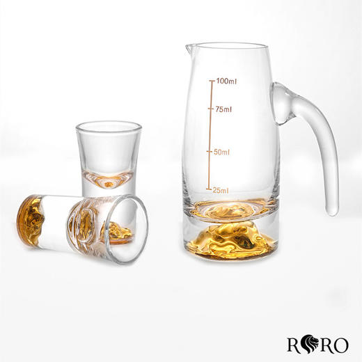 【特惠6折，仅1套，无货退款】罗比罗丹福地流金白酒酒具套装（10杯10壶）乔迁送朋友家居礼品 商品图5