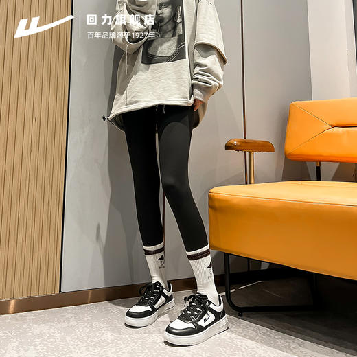 回力女鞋2025秋冬新款小白鞋加绒鞋子女百搭小众爆款黑白熊猫板鞋1599/257 商品图4