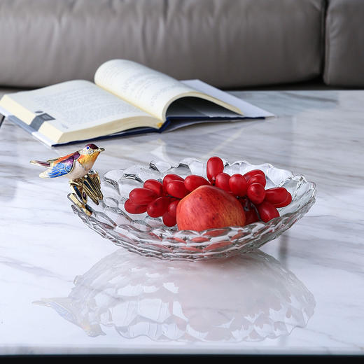 罗比罗丹珐琅彩果盘创意果盘家用客厅茶几家居小鸟干果碟 商品图1