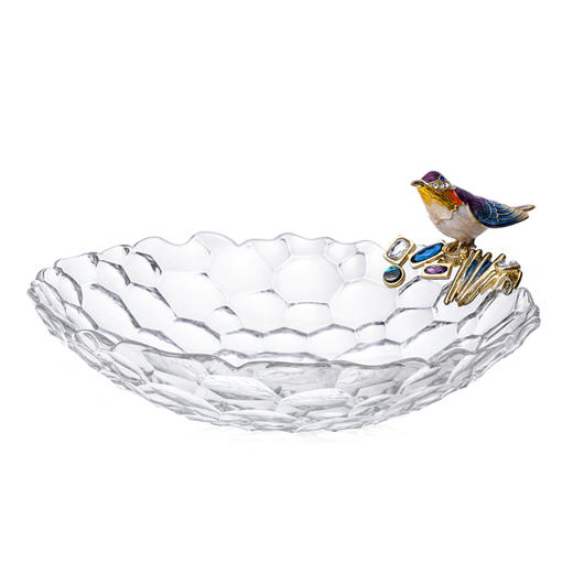 罗比罗丹珐琅彩果盘创意果盘家用客厅茶几家居小鸟干果碟 商品图0