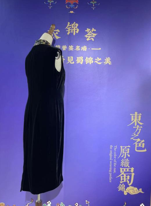 25BWQP8102黑色喜凤丝绒旗袍JW1040 商品图1