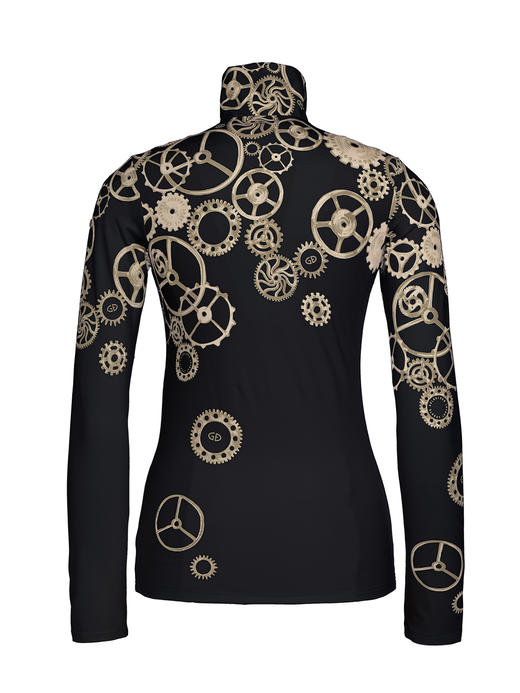 Goldbergh - Mouvement Pully L/S - clocks black - 女装 - 速干 - 黑色 商品图0