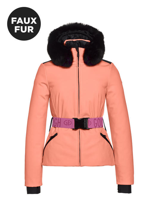 Goldbergh - Hida Jacket Faux Fur - salmon - 女装 - 滑雪夹克 - 淡红色 商品图0