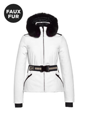 Goldbergh - Hida Jacket Faux Fur - white - 女装 - 滑雪夹克 - 白色