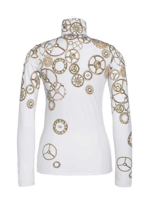 Goldbergh - Mouvement Pully L/S - clocks white - 女装 - 速干 - 白色 商品图0