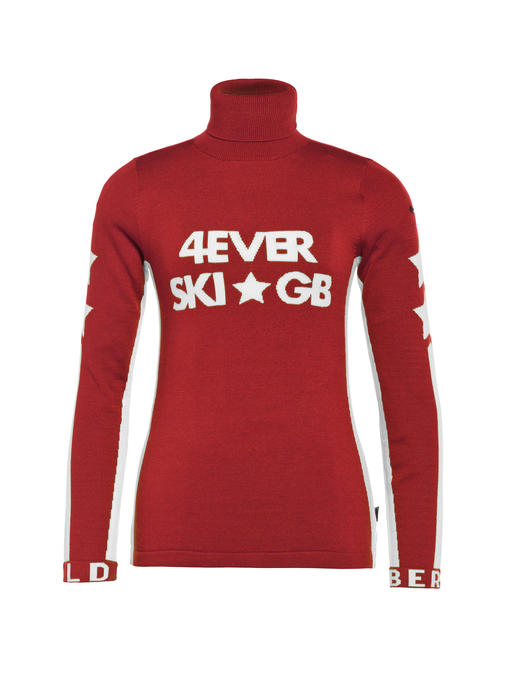 Goldbergh - Sargans Knit Sweater L/S - flame - 女装 - 中层 - 红色 商品图0