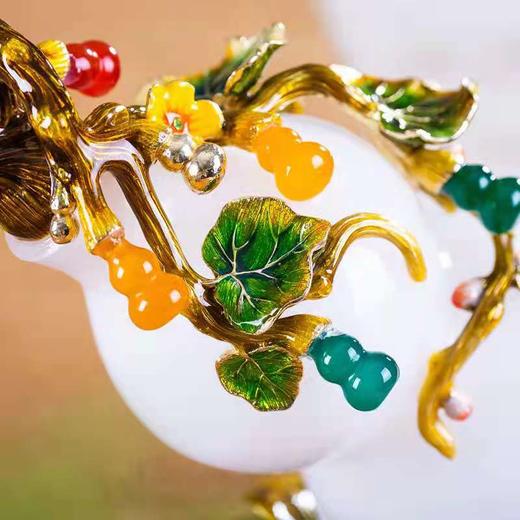 佛罗端斯福禄万代花瓶葫芦摆件玉琉璃珐琅彩工艺家居客厅玄关装饰品至尊烟灰缸 商品图4