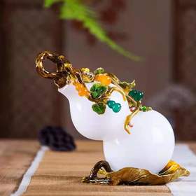 佛罗端斯福禄万代花瓶葫芦摆件玉琉璃珐琅彩工艺家居客厅玄关装饰品至尊烟灰缸