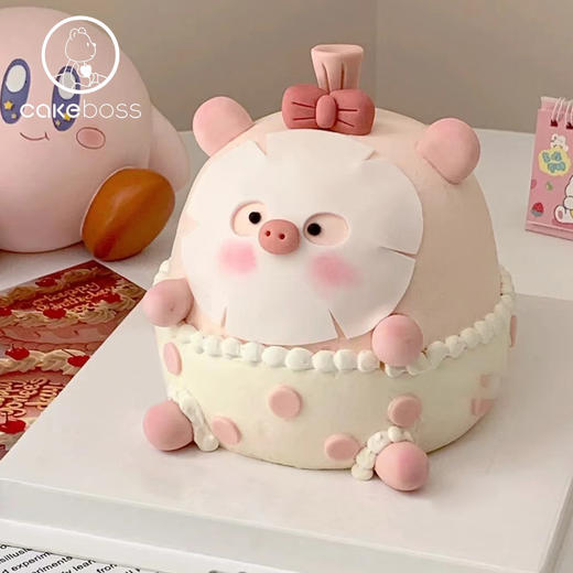 【私人订制】精致面膜小猪猪水果奶油蛋糕 商品图0