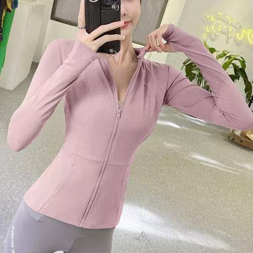 跃牌【周游世界系列】健身服紧身跑步房速干夹克秋冬修身瑜伽运动外套ZY373 商品图2