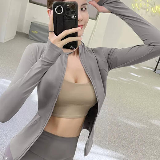 跃牌【周游世界系列】健身服紧身跑步房速干夹克秋冬修身瑜伽运动外套ZY373 商品图1