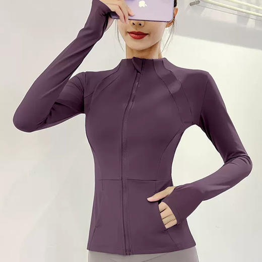 跃牌【周游世界系列】健身服紧身跑步房速干夹克秋冬修身瑜伽运动外套ZY373 商品图0