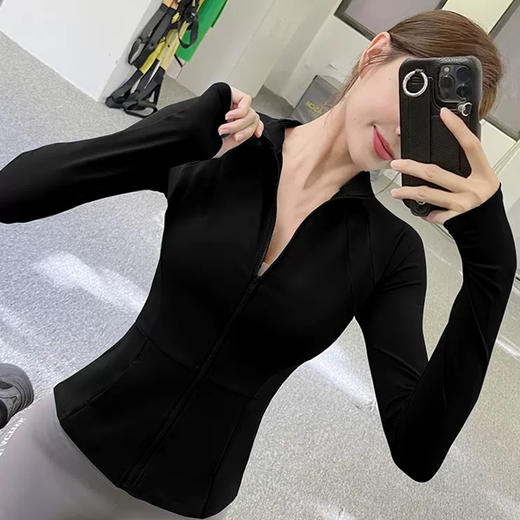 跃牌【周游世界系列】健身服紧身跑步房速干夹克秋冬修身瑜伽运动外套ZY373 商品图5