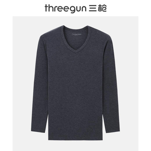 Threegun三枪 【维耐寒薄加暖】V领男士长袖上衣打底衫-23083A211 商品图6