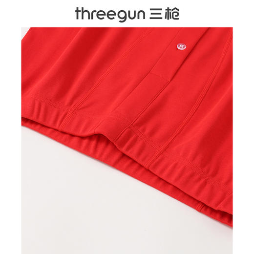 Threegun三枪 【高支新疆长绒棉】吉庆款大红圆领男士保暖内衣套装-24189D021 商品图4