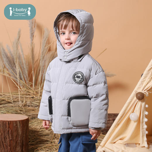 【清仓秒杀149元】ibaby×outlast太空科技恒温儿童羽绒服  大口袋工装休闲连帽羽绒服防风 商品图2