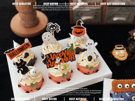 万圣节：主题杯子蛋糕，装饰随机搭配哦 商品图2