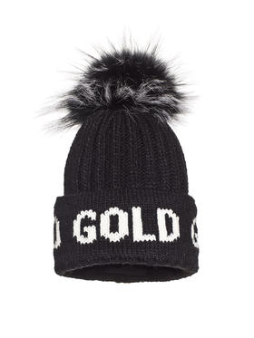 Goldbergh - Hodd Beanie Real Raccoon Fur - black - 戈德堡 - 毛线帽 - 黑色