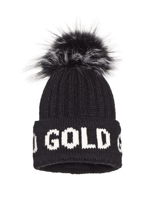 Goldbergh - Hodd Beanie Real Raccoon Fur - black - 戈德堡 - 毛线帽 - 黑色 商品图0