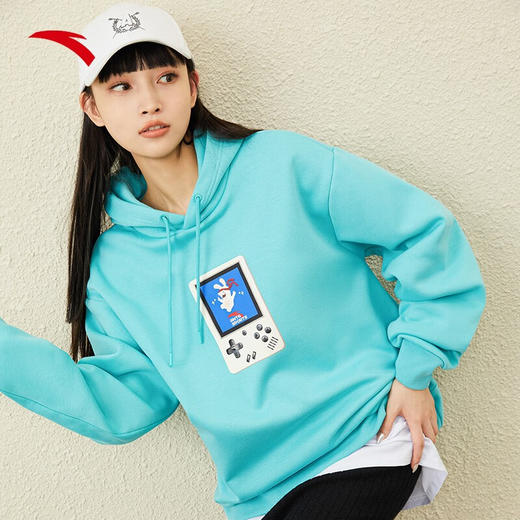 【XL/2XL断码】安踏抽绳连帽卫衣男女同款冬季新款长袖套头衫潮流男装上衣172248705【库存有限，如无货将做退款，介意慎拍！】 商品图3