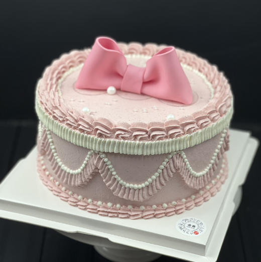粉色复古蝴蝶结蛋糕 商品图3