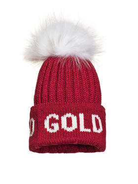 Goldbergh - Hodd Beanie Real Raccoon Fur - flame - 戈德堡 - 毛线帽 - 红色