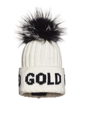 Goldbergh - Hodd Beanie Real Raccoon Fur - white - 戈德堡 - 毛线帽 - 白色