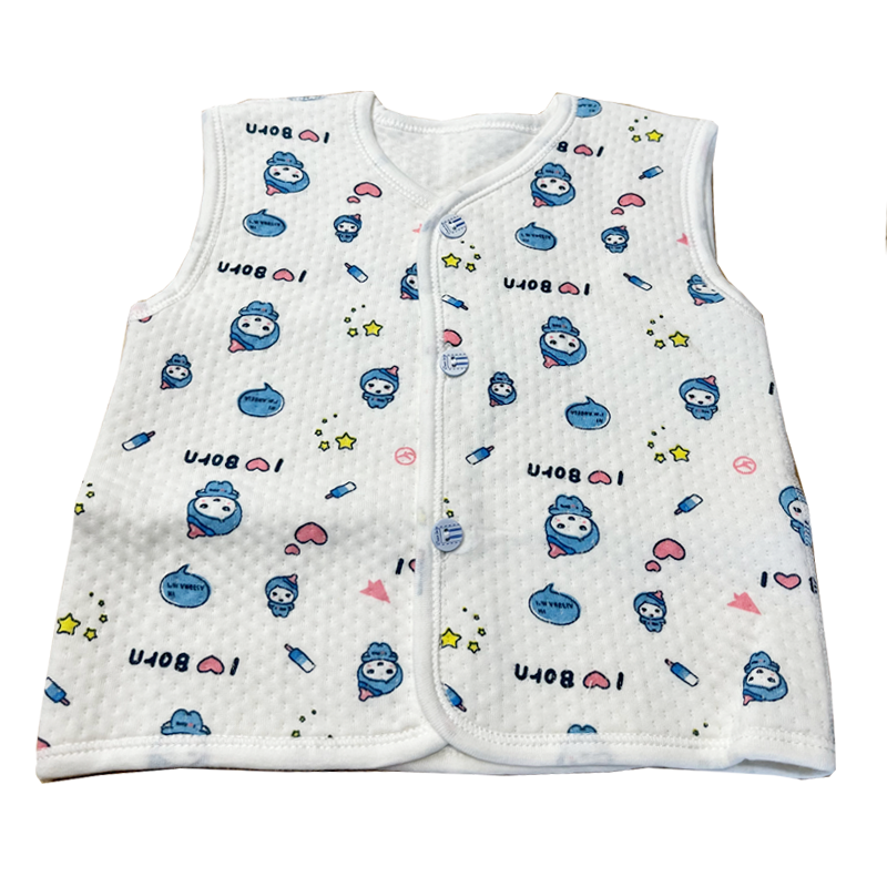 婴儿马甲【母婴商城】丨纯棉厚款； 爱博恩定制款，蓝色爱宝公仔图案