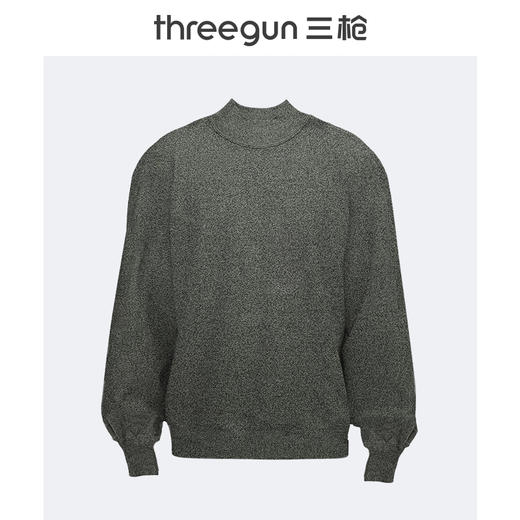 Threegun三枪 舒肤棉闪色棉毛半高领男衫-20117A011 商品图0