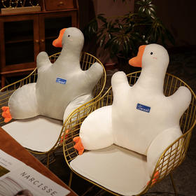 【加宽加大的大鹅腰枕】可爱卡通水晶短毛绒大鹅腰枕 双侧护翼 全方位呵护