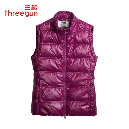 Threegun三枪 【厚型羽绒】开襟女士马甲背心-80744A091 商品图0