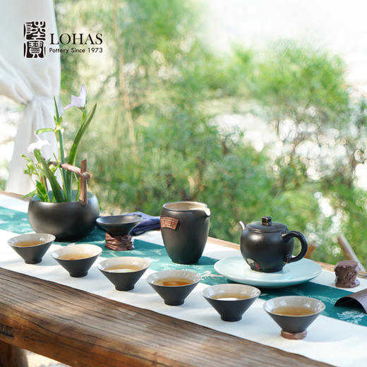 陆宝居山水茶礼禅风黑轻奢茶具套装礼盒装商务送礼陶瓷功夫茶具套组 商品图1