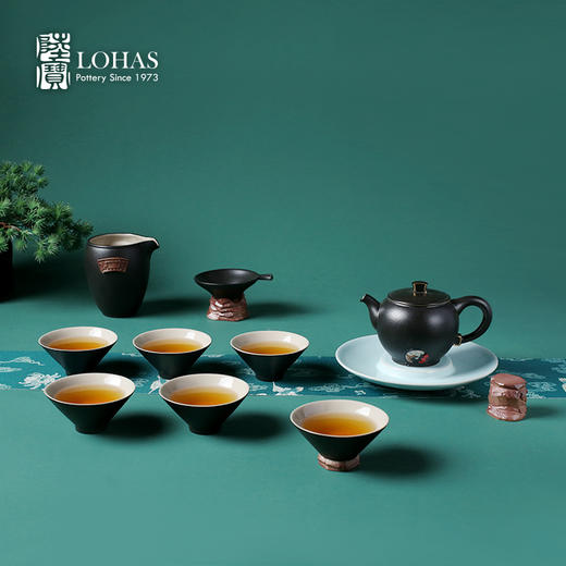 陆宝居山水茶礼禅风黑轻奢茶具套装礼盒装商务送礼陶瓷功夫茶具套组 商品图4