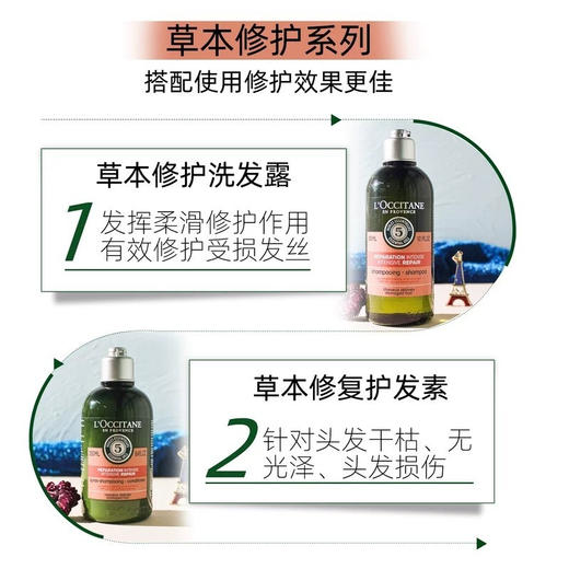 欧舒丹（L'OCCITANE）5合1草本精华菁纯修护护发素250ml 修护干枯毛躁分叉丰盈蓬松 117656/117657 商品图1