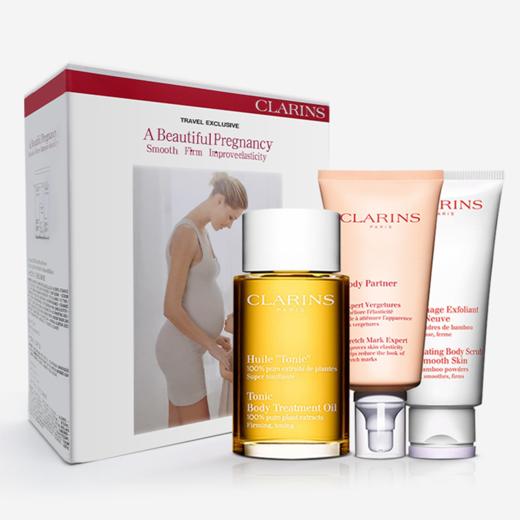 新款 Clarins娇韵诗孕妇身体护理调和油抚纹霜磨砂膏三件套礼盒【CDF】 商品图9
