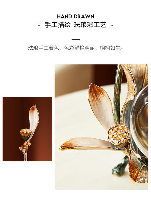 轻奢珐琅彩水晶球艺术摆件高档书房客厅茶几电视柜装饰品乔迁送礼 商品图4