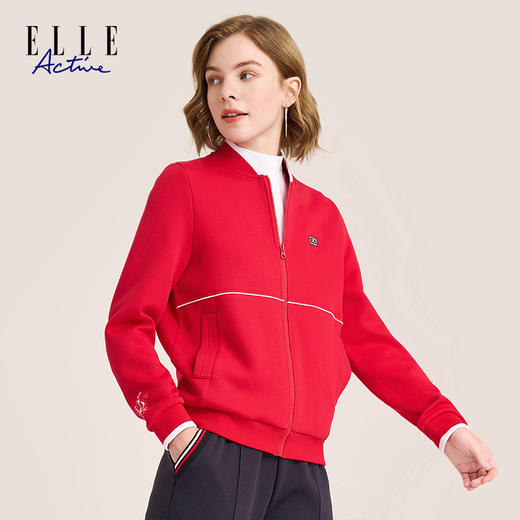 ELLE Active新款女士棒球服拉链短外套简约显瘦女装 商品图3