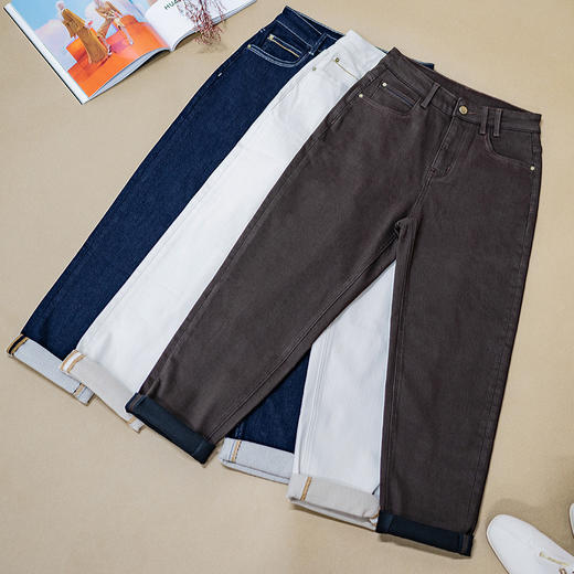 梨型身材救星【加绒老爹裤】显瘦哈伦裤百搭植绒牛仔裤H224060258 商品图4